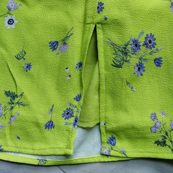SUNDAY BEST Tatiana Skirt Pear Green Purple Taupe Floral Mini Size 4 Aritzia - Picture 6 of 15